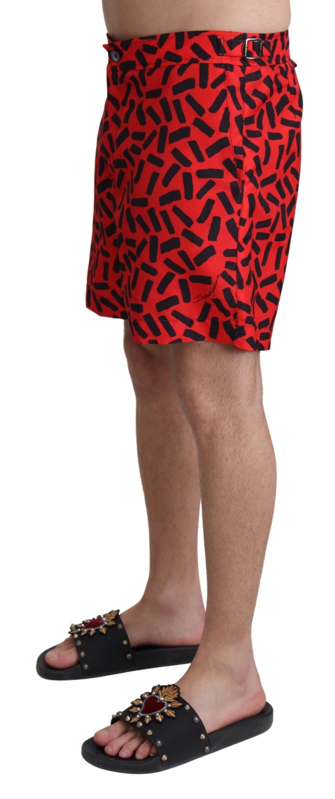 Chic Red Swim Trunks Boxer Shorts