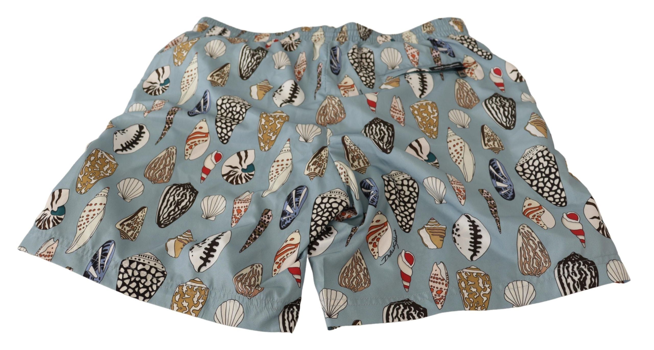 Elegant Seashell Print Swim Trunks