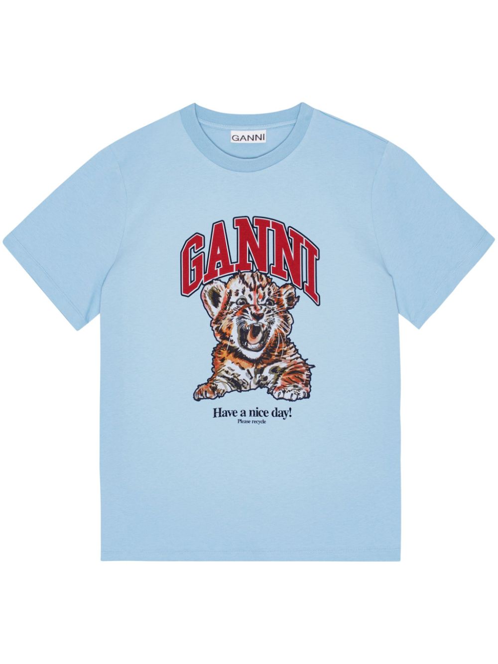 GANNI T-shirts and Polos Clear Blue