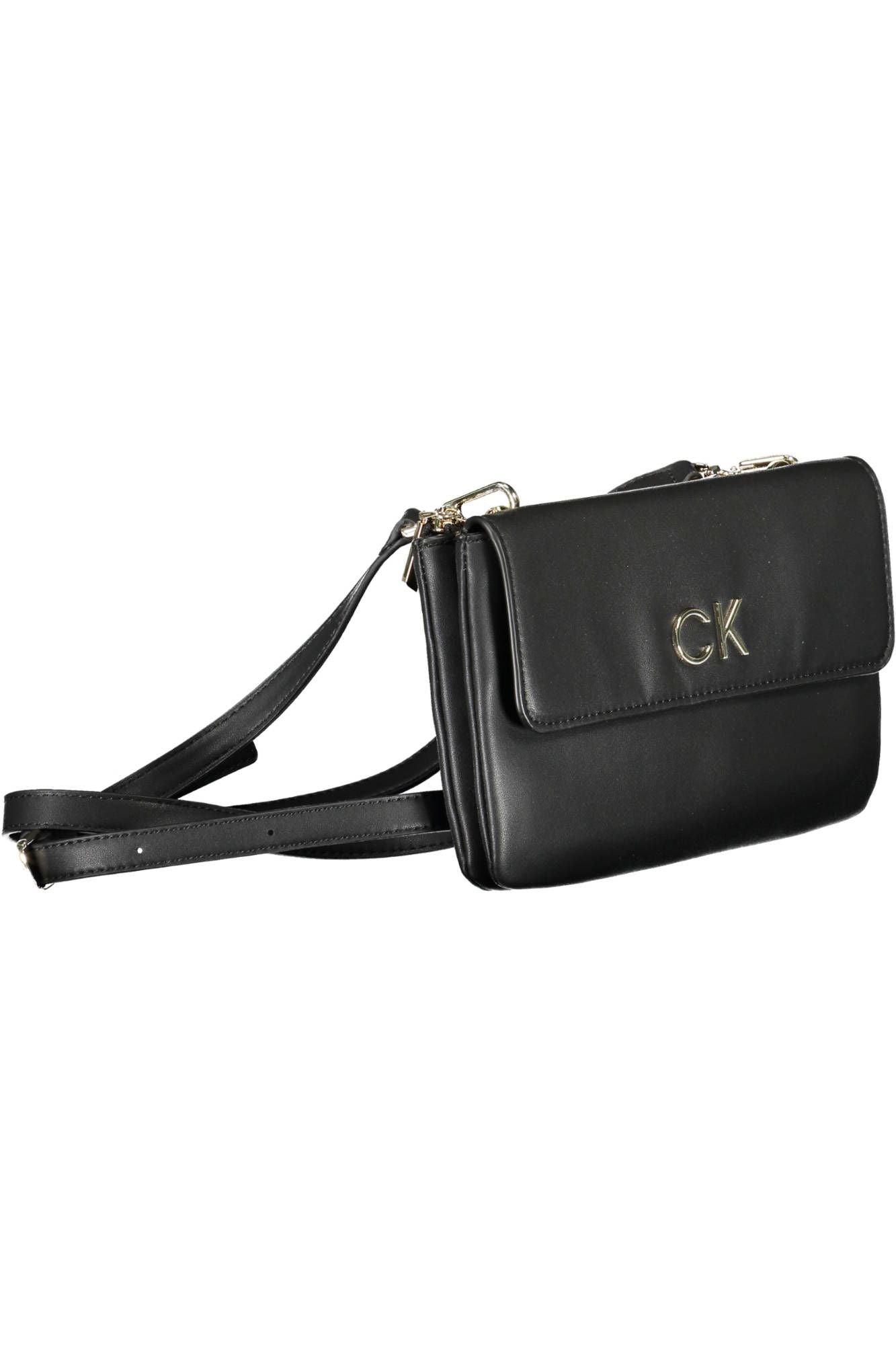 Black Polyester Women Handbag