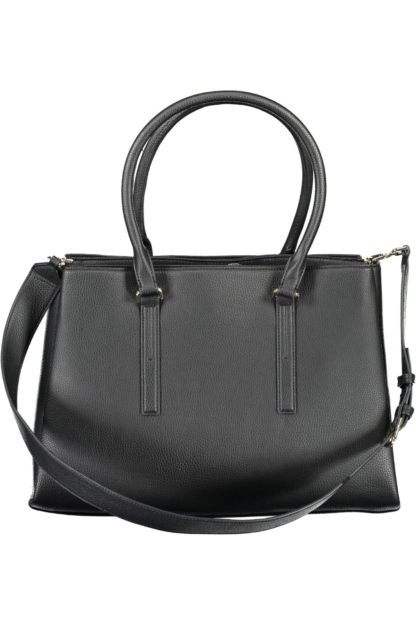 Black Polyester Women Handbag