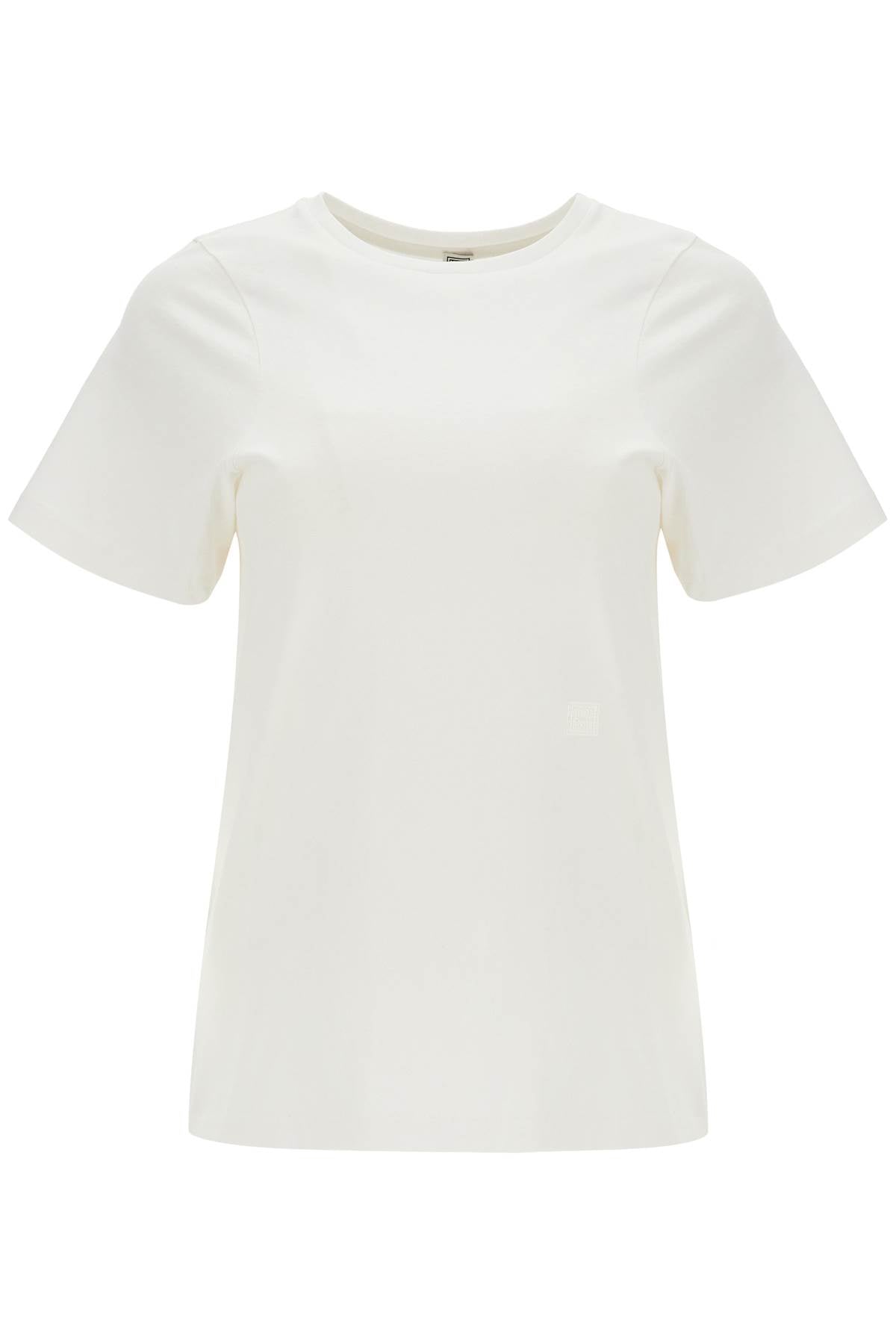 Toteme off-white organic cotton t-shirt with curved seams