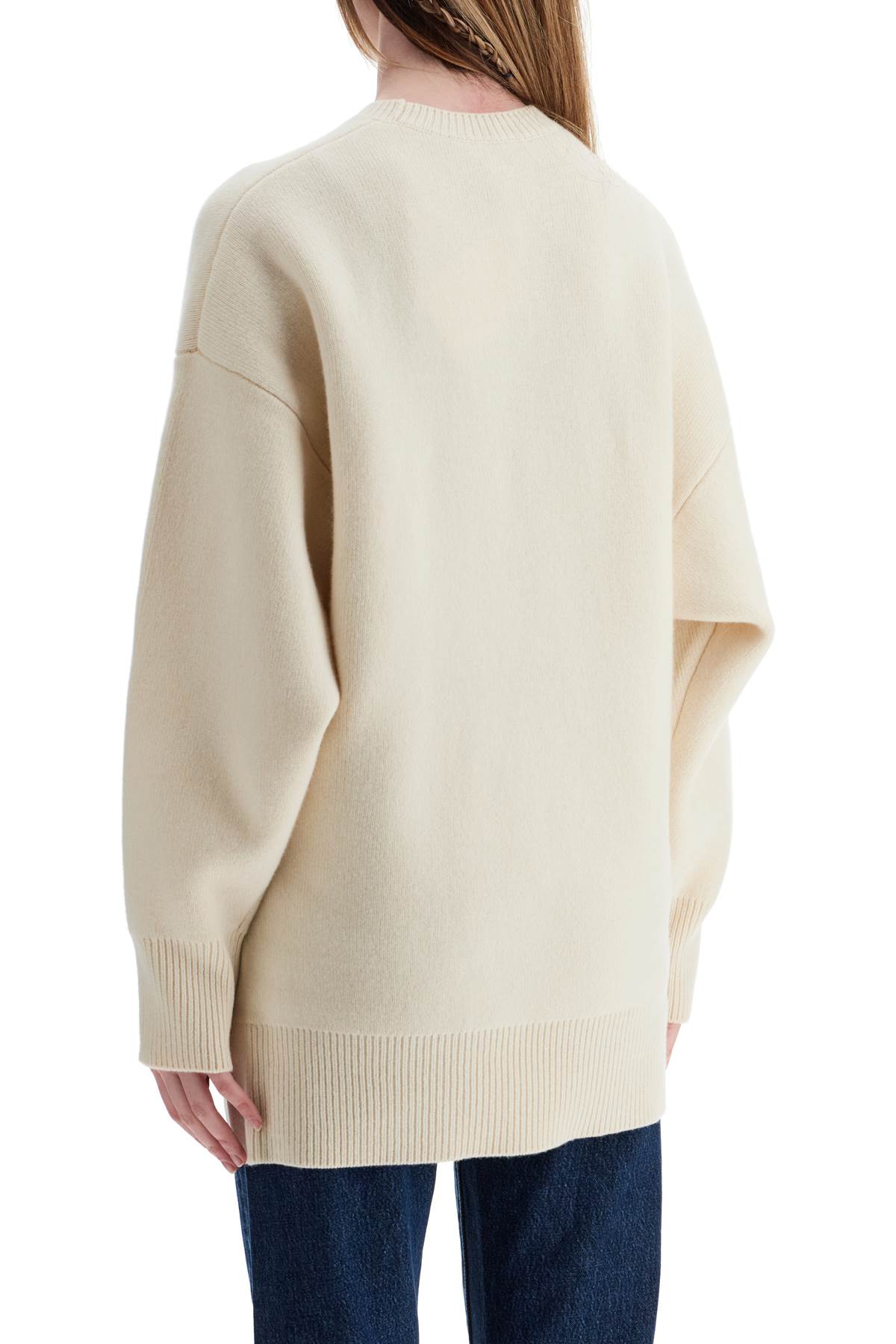 Toteme white fine knit wool and cashmere sweater