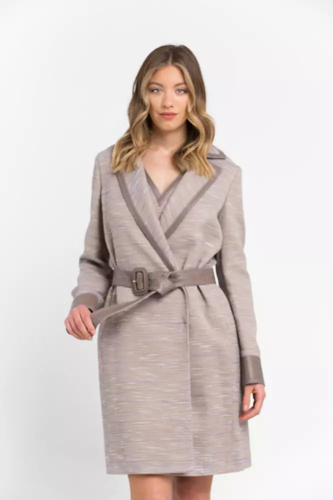 Beige Cotton Women Coat