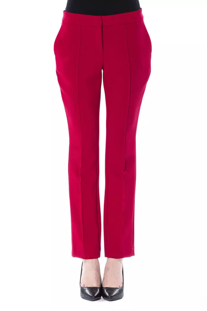 Fuchsia Polyester Women Pants