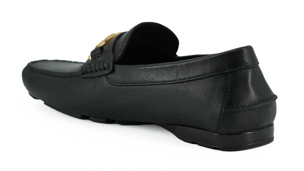 Elegant Black Calf Leather Men's Loafers