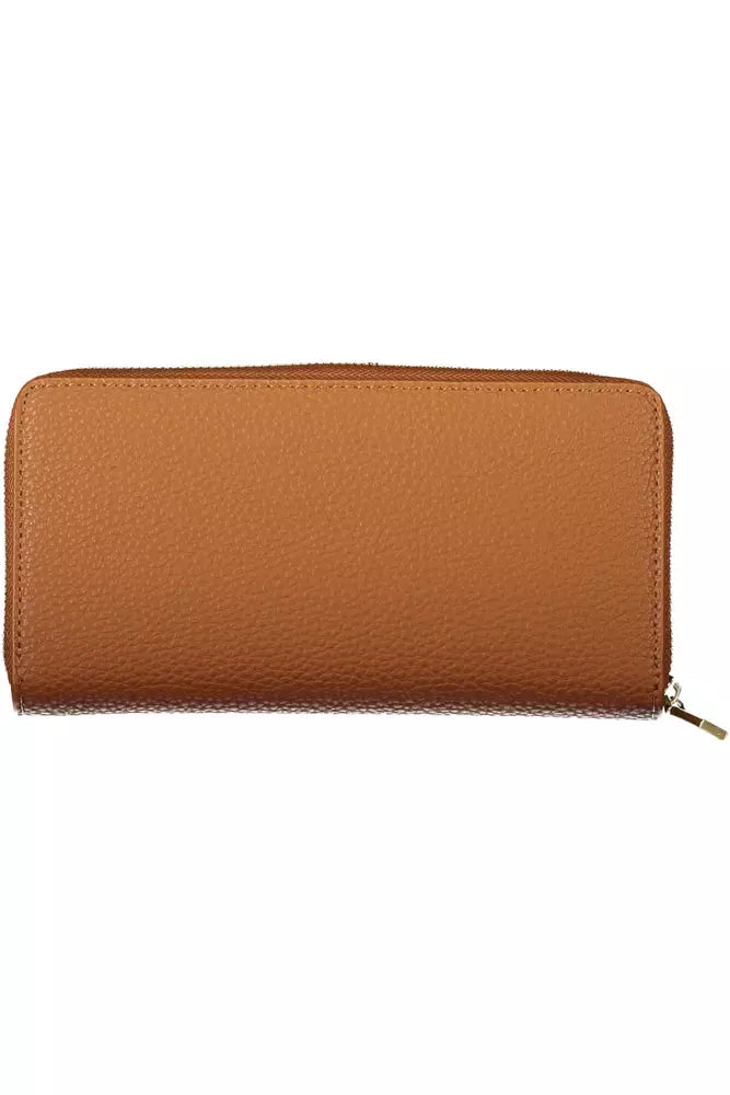 Brown Polyester Women Wallet