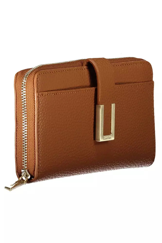 Brown Polyester Women Wallet