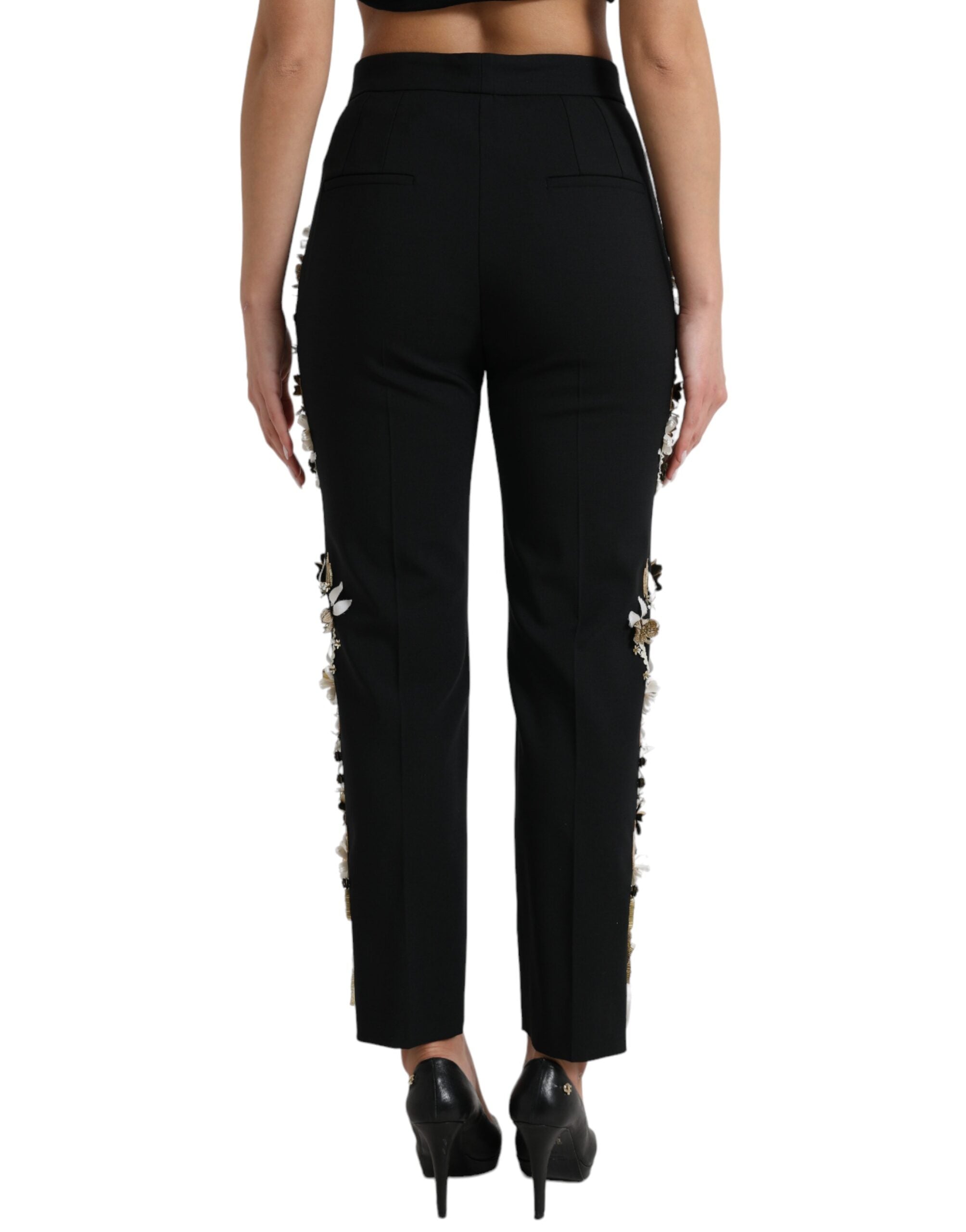 Elegant High Waist Floral Tapered Pants