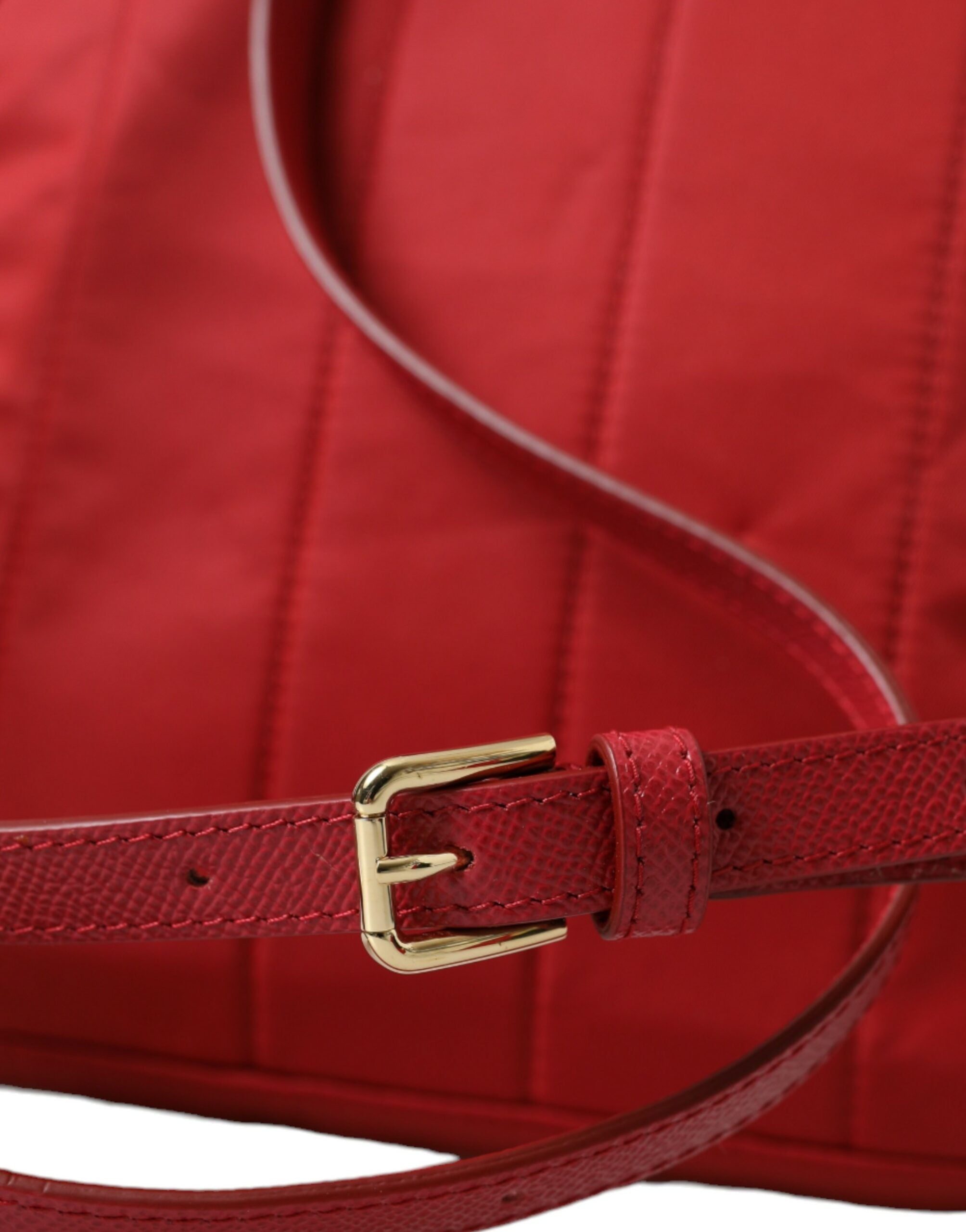 Embellished Red Backpack with Gold Detailing