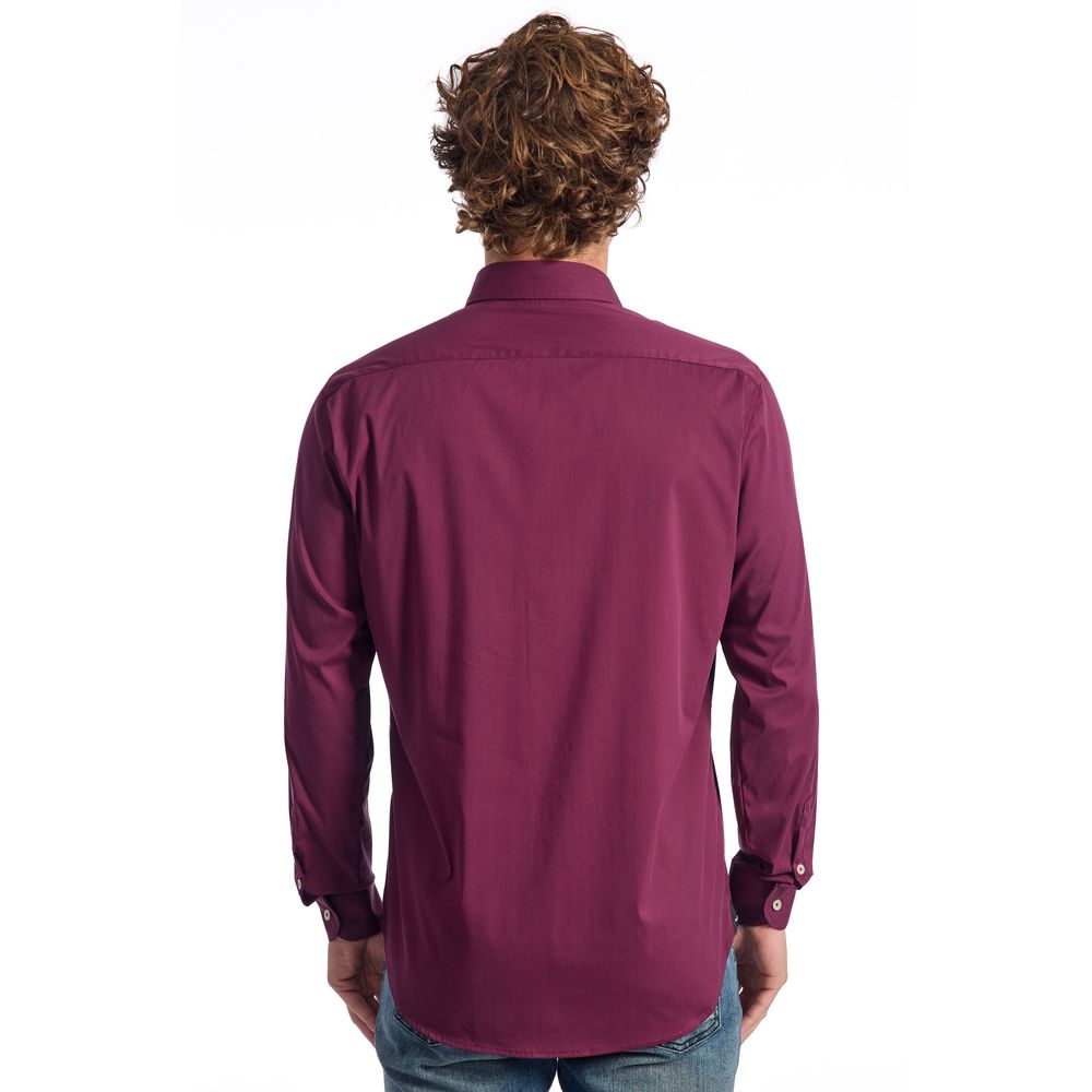 Burgundy Cotton Men Shirt