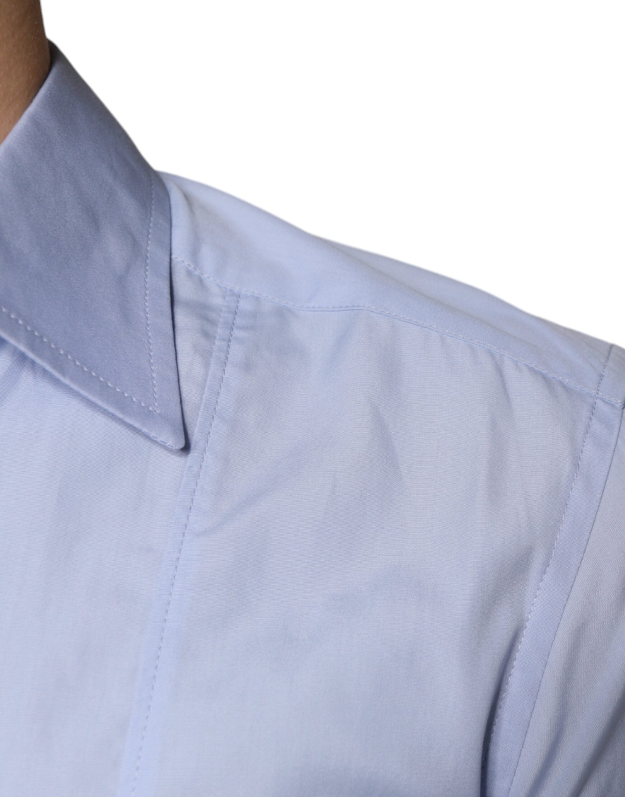 Light Blue Cotton Men Dress Formal Shirt