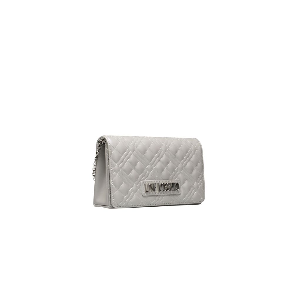 Silver Polyethylene Women Crossbody Bag