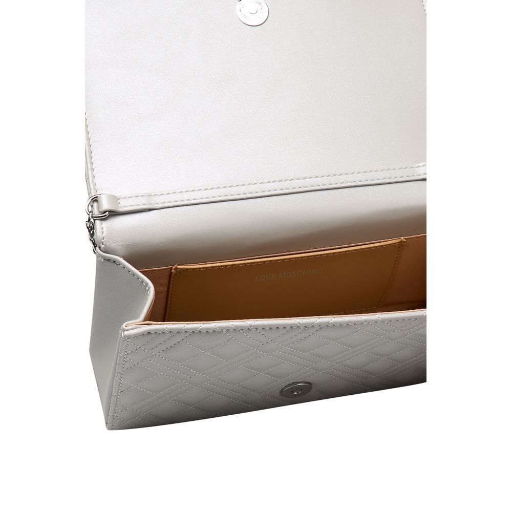 Silver Polyethylene Women Crossbody Bag