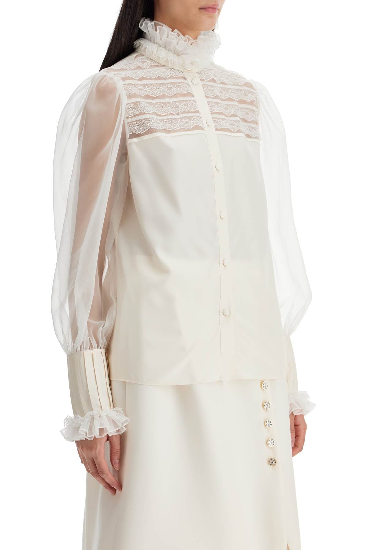 Valentino Garavani silk blouse with ruffles