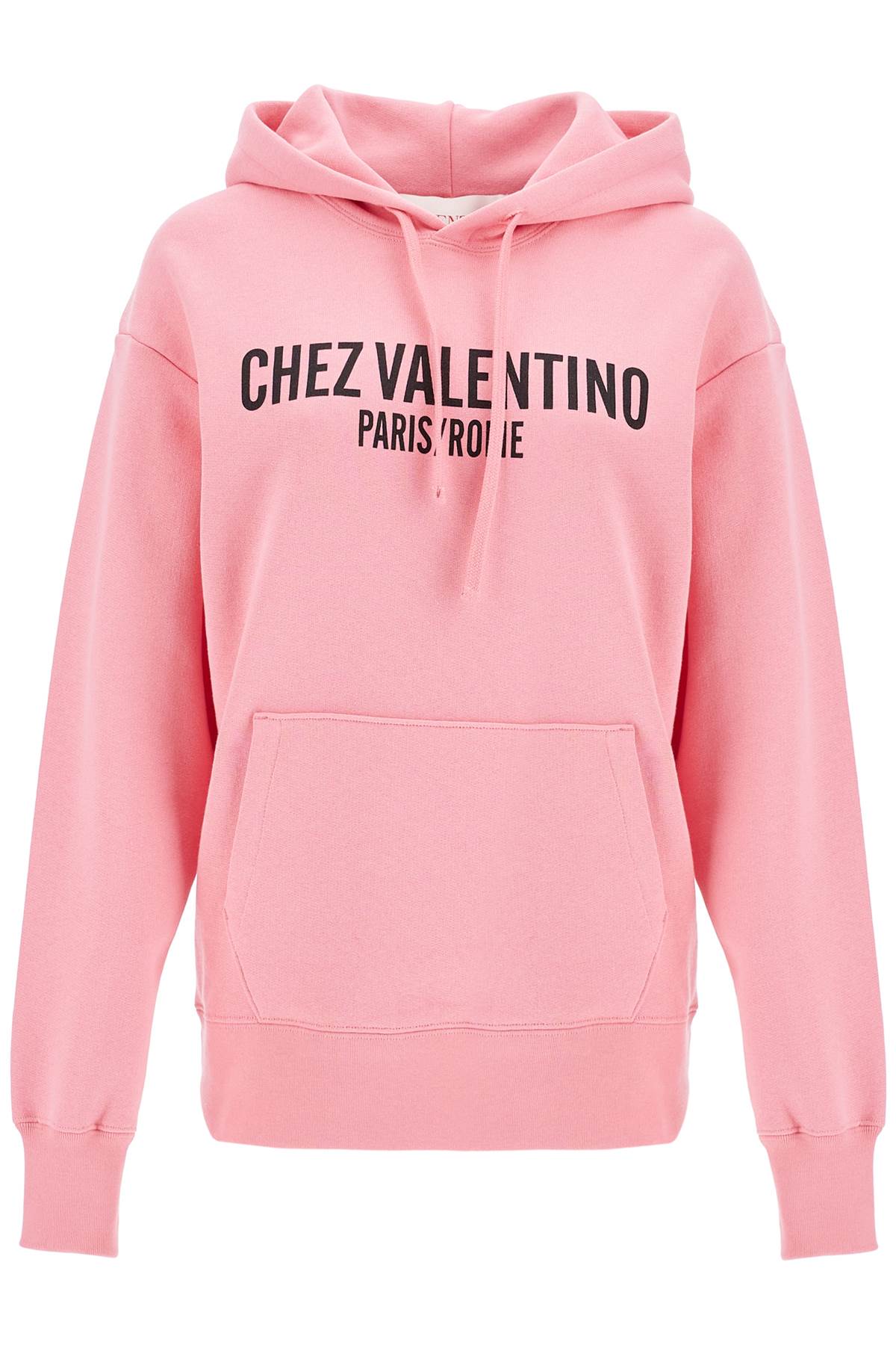 Valentino Garavani pink cotton hoodie with kangaroo pocket