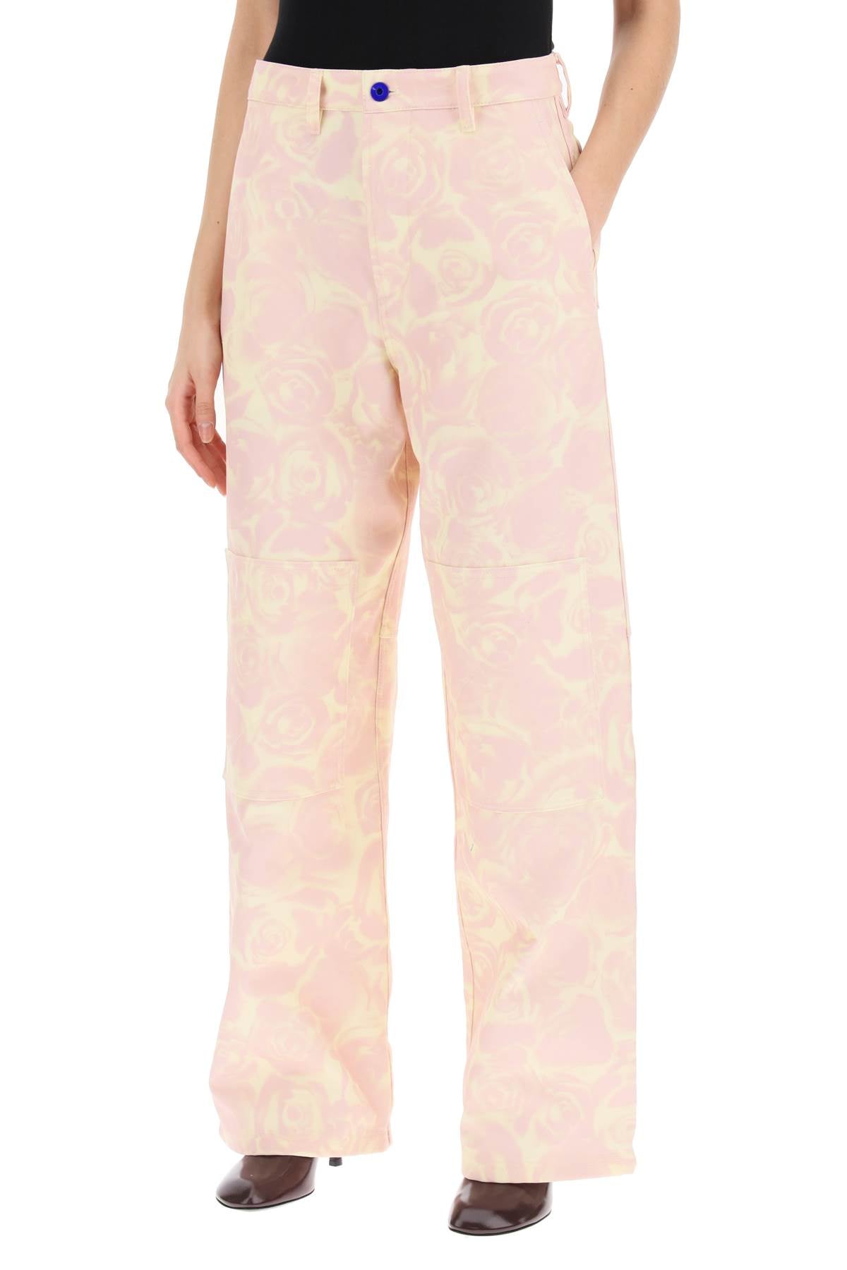 Burberry "rose print canvas workwear pants"