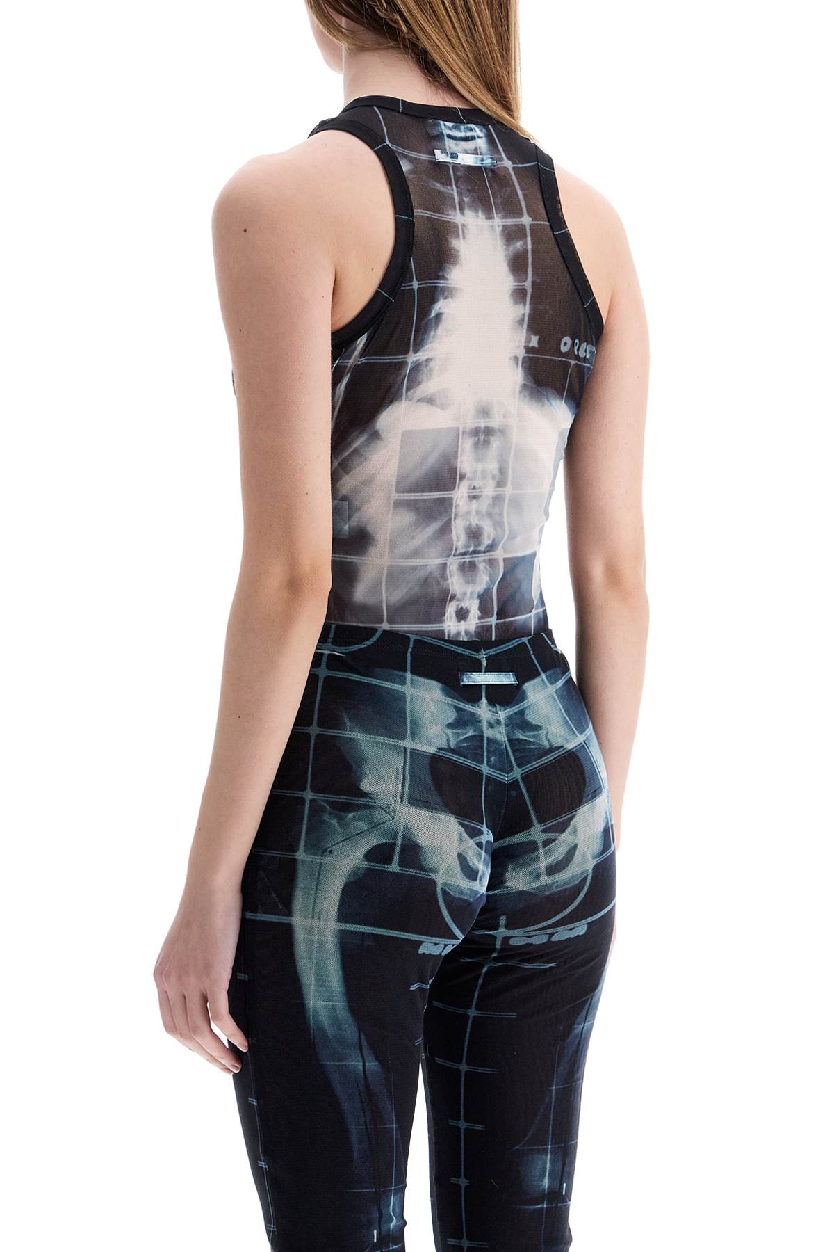 JEAN PAUL GAULTIER body in black polyamide with x-ray print