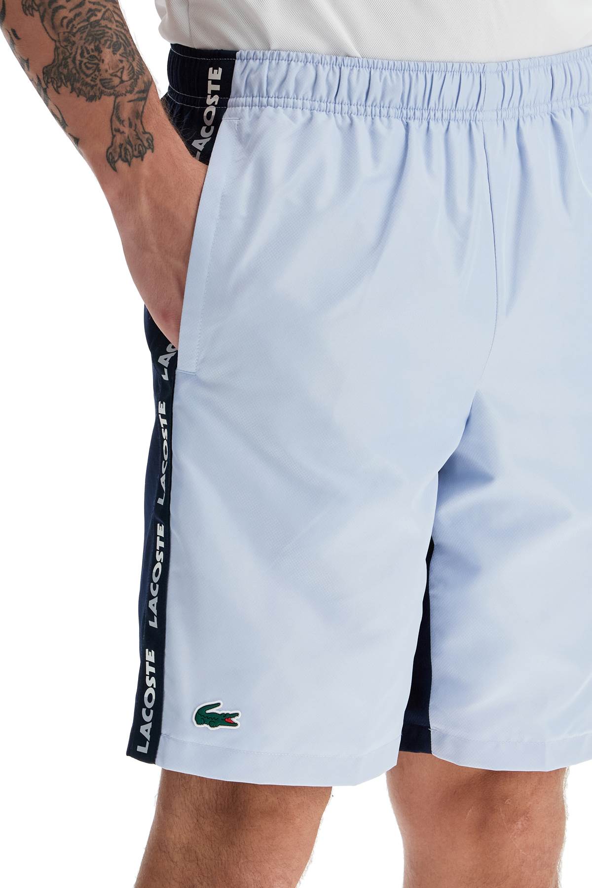 Lacoste with logo on the bermuda shorts