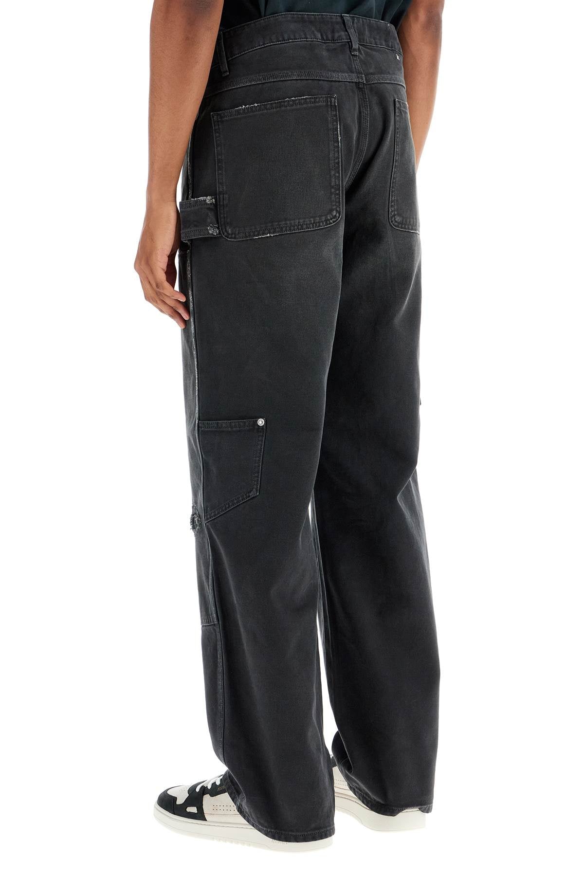 Golden Goose painter pants in black cotton destroyed effect journey