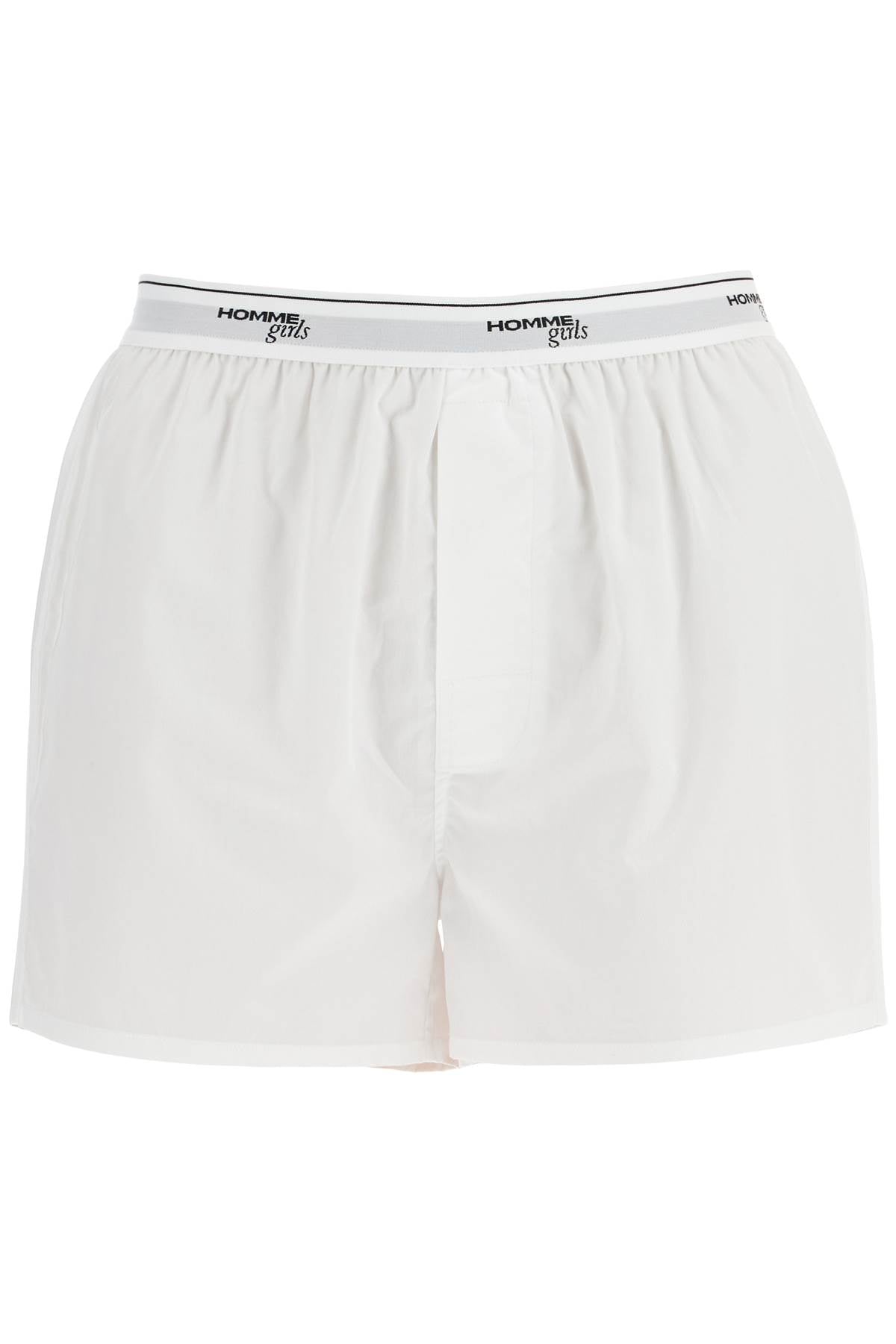 Homme Girls men's high-waisted white cotton boxer