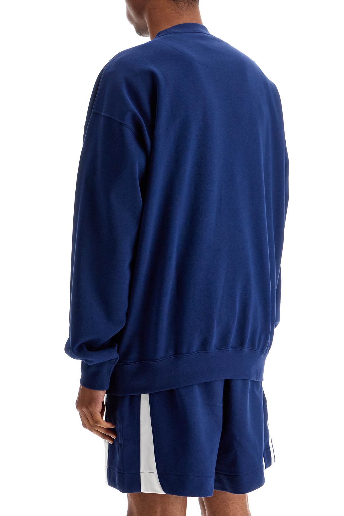 Y-3 blue cotton crewneck sweatshirt for men