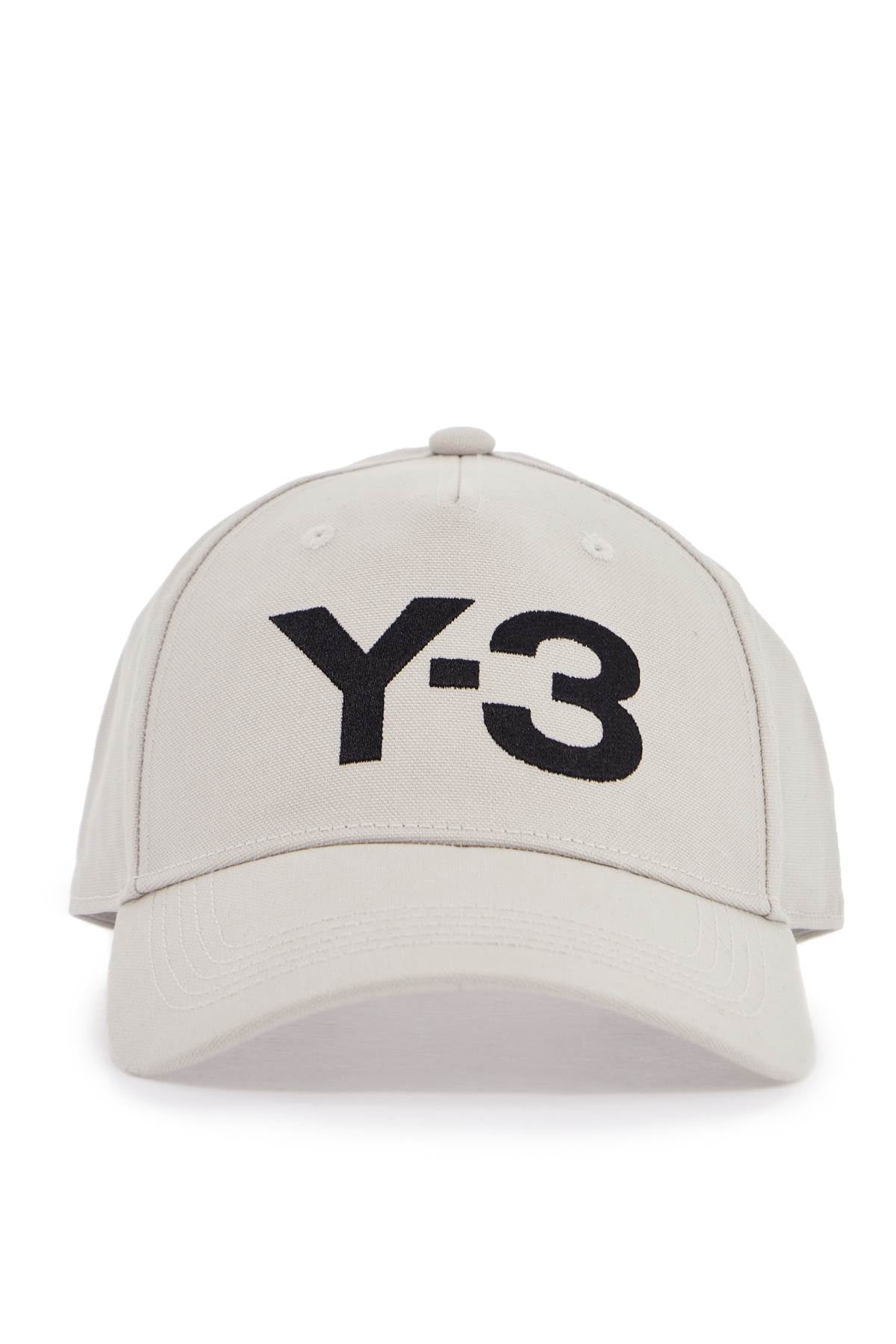 Y-3 gray cotton cap with large logo and curved brim