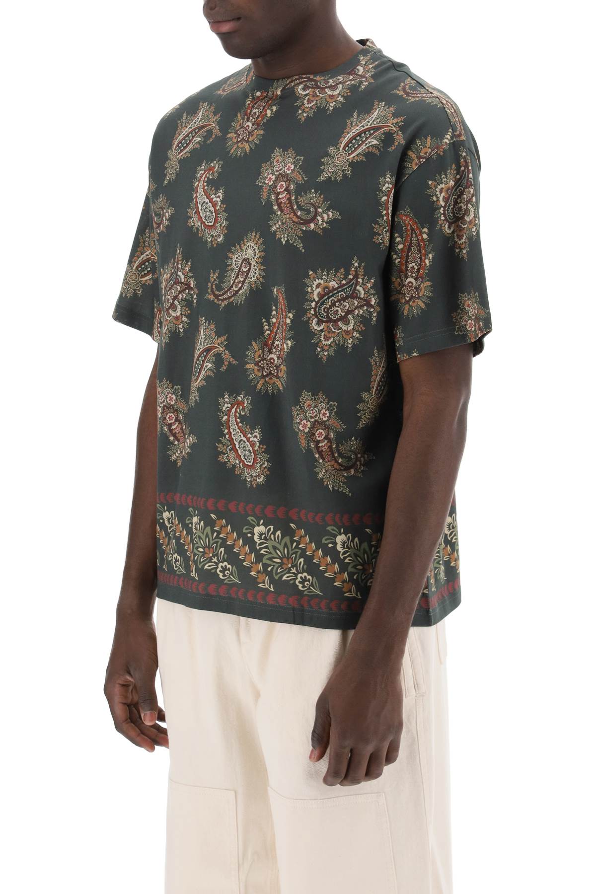 Etro T-shirt girocollo con stampa paisley