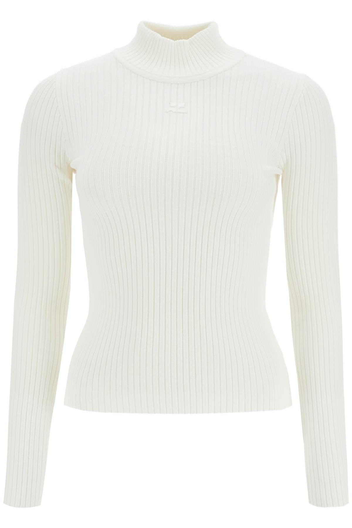 Courreges re-edition ribbed funnel-neck sweater