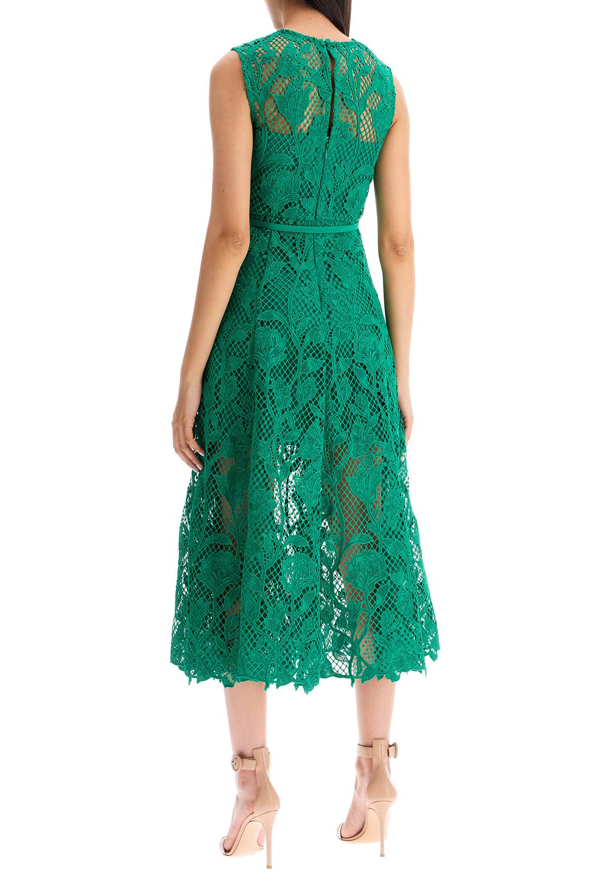 Self-Portrait Self Portrait sleeveless midi lace dress