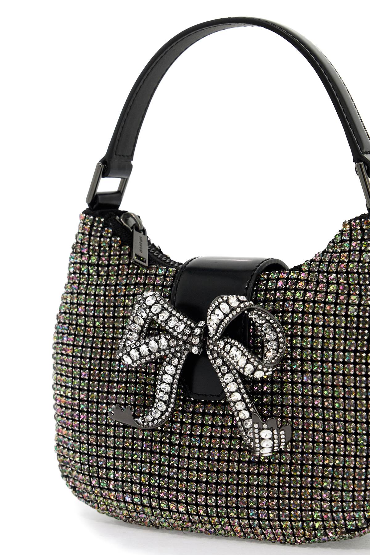 Self-Portrait Self Portrait mini crescent bow bag with crystals