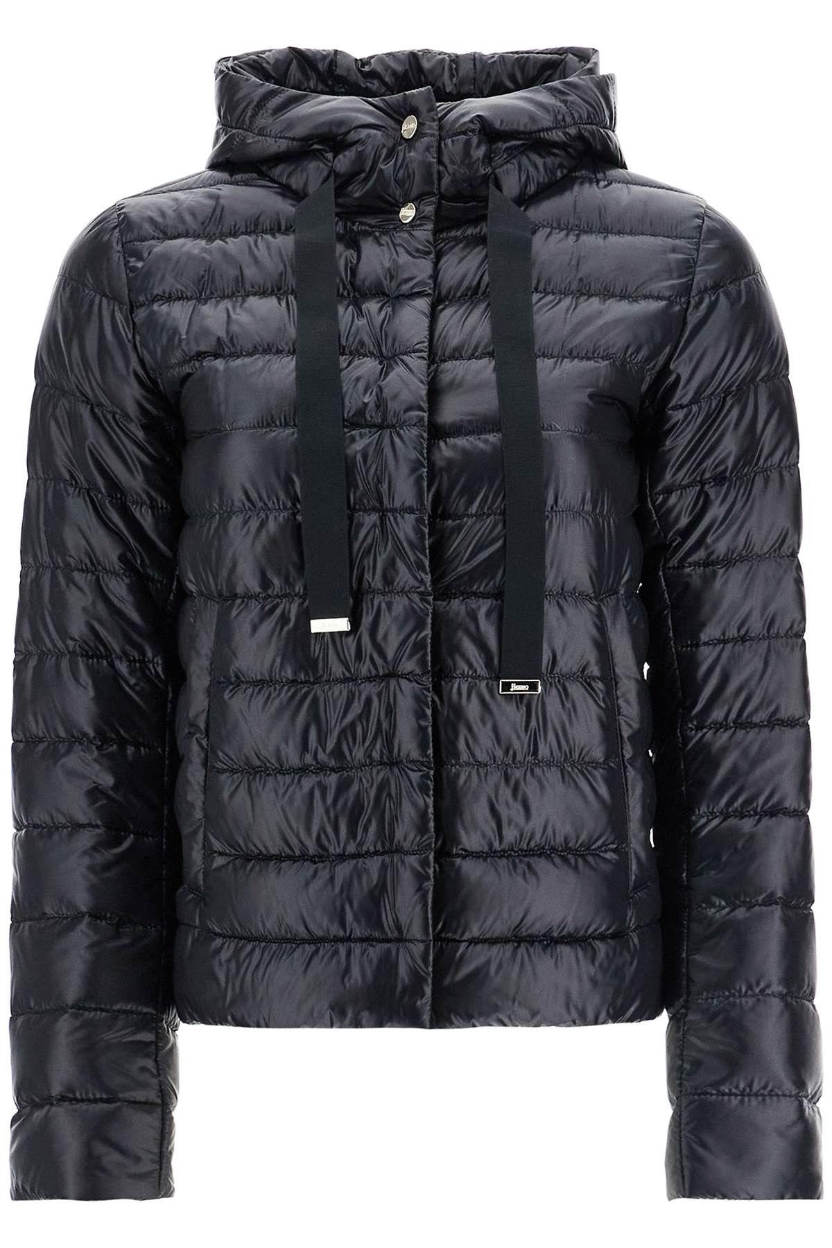 HERNO ultra-lightweight black nylon down jacket with hood