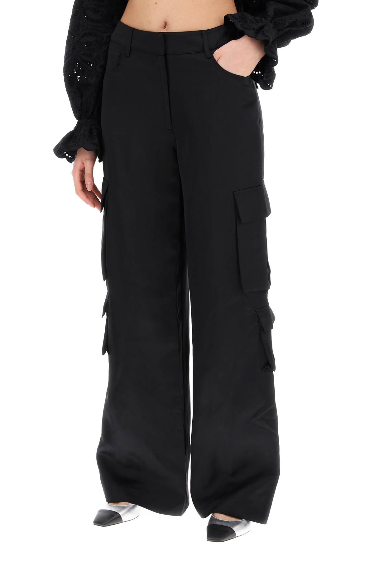 Self-Portrait Self Portrait satin cargo pants for men