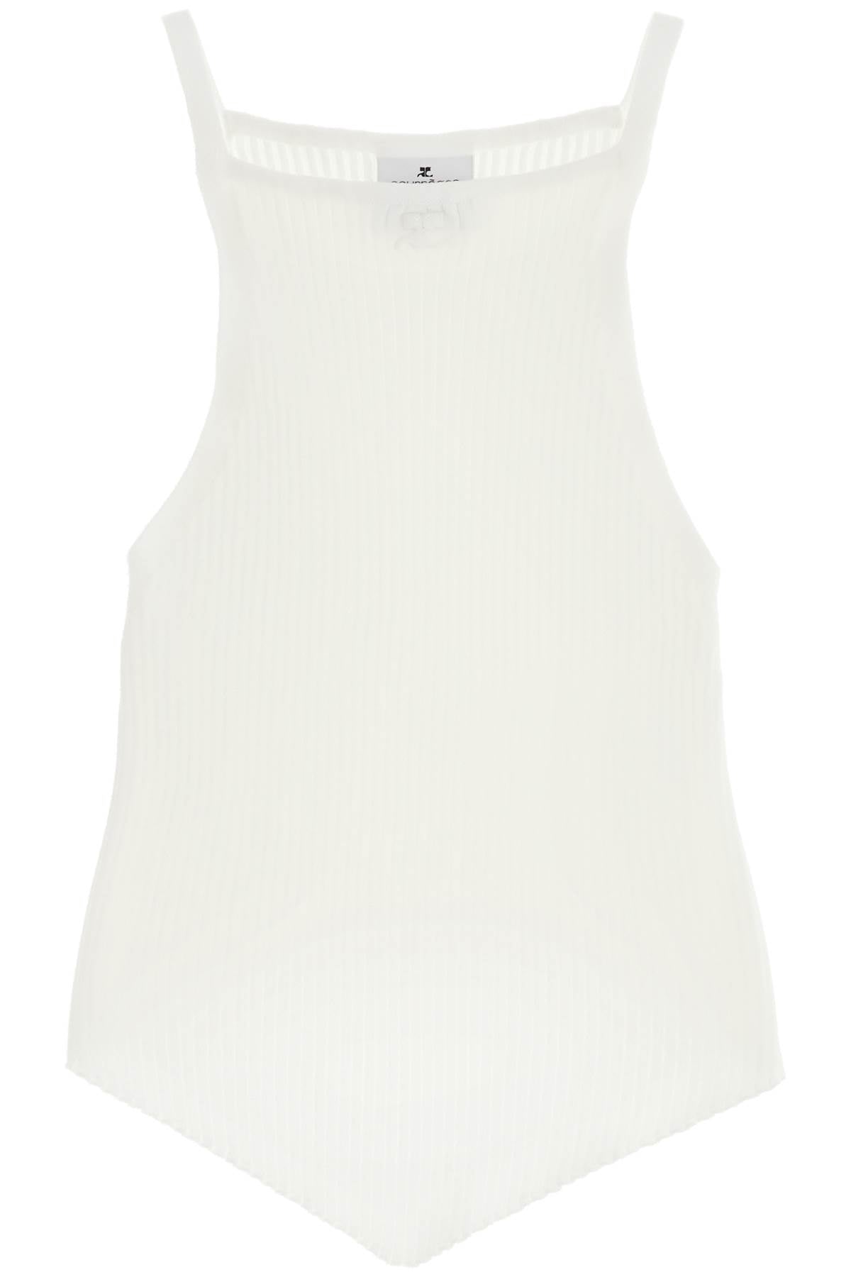 Courreges 'ribbed knit tank top with pointed hem