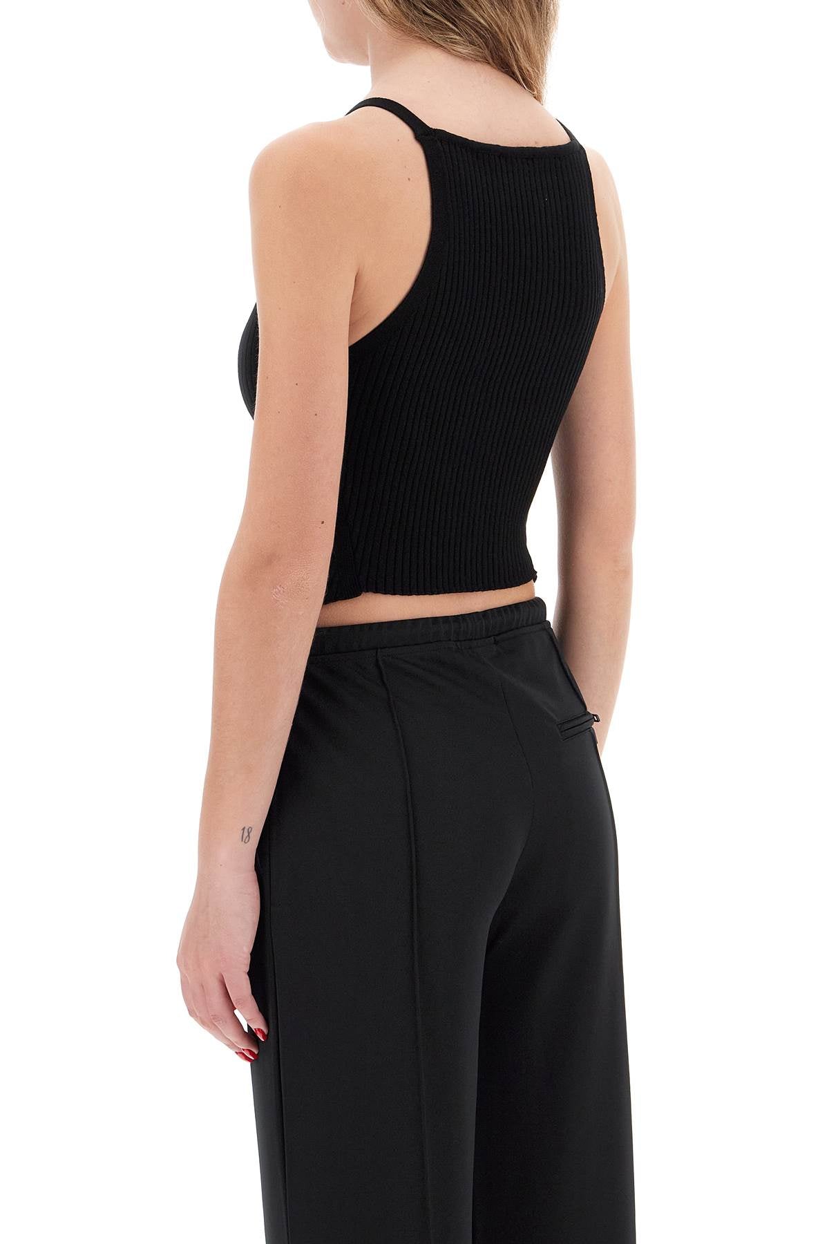 Courreges 'ribbed knit tank top with pointed hem