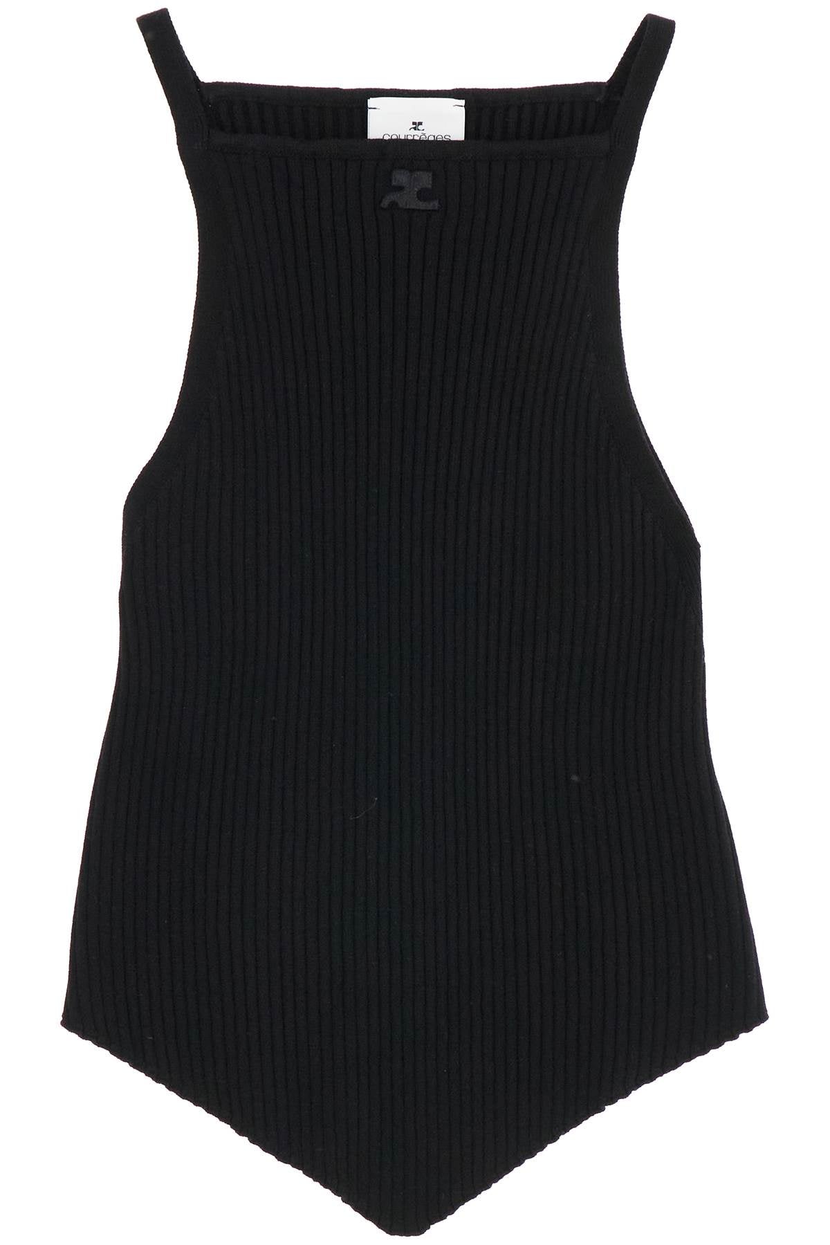 Courreges 'ribbed knit tank top with pointed hem